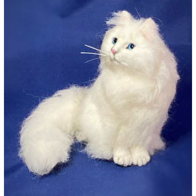 mia  サンプルページ ノルウェージャンフォレスト 置物  猫  長毛種 ハンドメイドのぬいぐるみ/人形(ぬいぐるみ)の商品写真