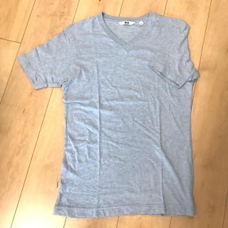 ユニクロ(UNIQLO)のUNIQLO ＶネックTシャツ　ブルー　Sサイズ(Tシャツ/カットソー(半袖/袖なし))