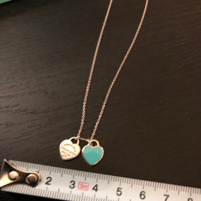 Tiffany & Co.(ティファニー)の❤️ティファニー  ブルーエナメル・ミニダブルハート　ネックレス❤️ レディースのアクセサリー(ネックレス)の商品写真