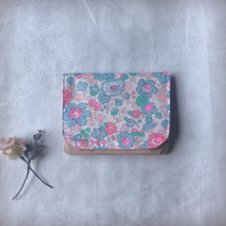 【handmade】移動ポケット　移動ポシェット　リバティ　ネオンブルーム使用(外出用品)