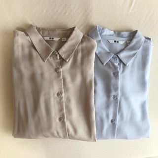 ユニクロ(UNIQLO)のUNIQLO ユニクロ　レーヨンブラウス　2枚セット(シャツ/ブラウス(長袖/七分))