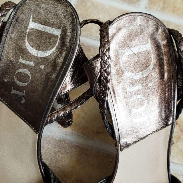 Dior(ディオール)のディオール Dior ☆レザー ウエッジソール サンダル 37 伊製 パイソン調 レディースの靴/シューズ(サンダル)の商品写真