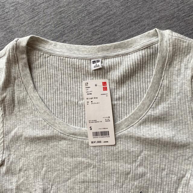 UNIQLO(ユニクロ)のUNIQLO新品☆リブUネックT レディースのトップス(Tシャツ(半袖/袖なし))の商品写真