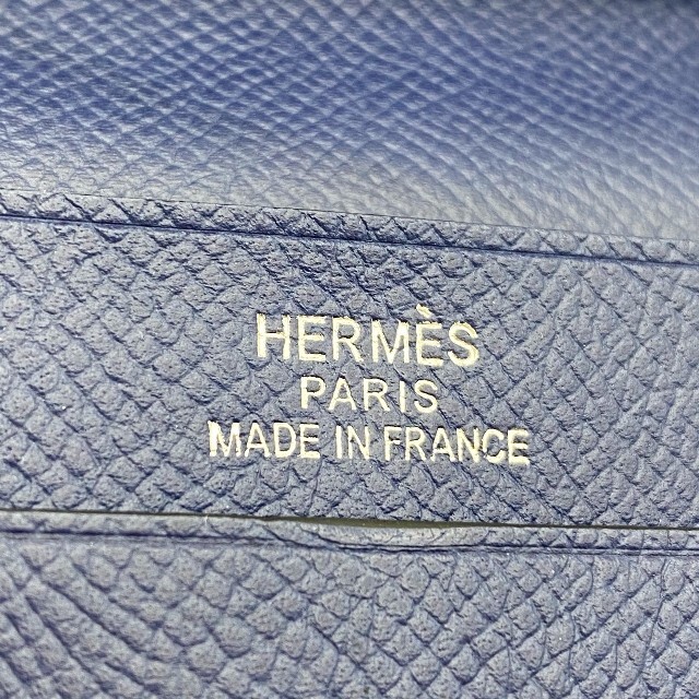 鑑定済⭐HERMES エルメス ベアンコンパクト 財布 ブルー⭐