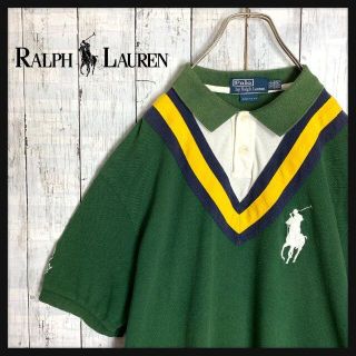 ポロラルフローレン(POLO RALPH LAUREN)の【超希少☆ベストデザイン】ポロラルフローレン ポロシャツ 刺繍ロゴ　ビッグサイズ(ポロシャツ)