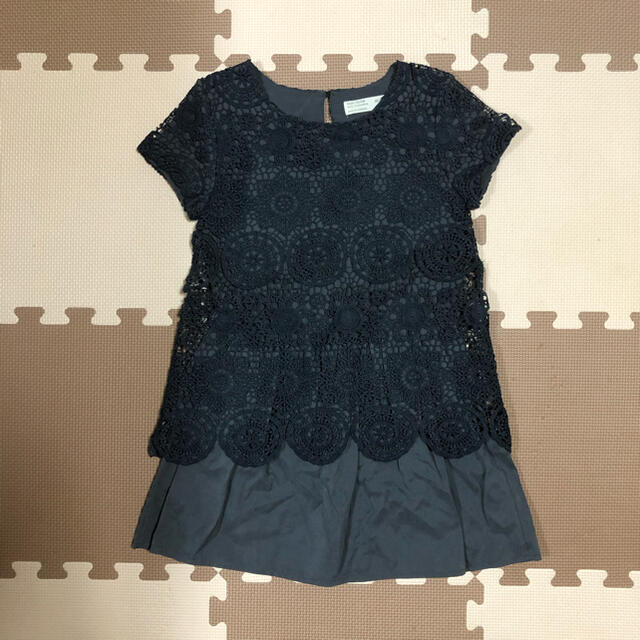 ZARA(ザラ)のがーにゃん様専用♡ZARA♡122♡6/7♡レース重ねワンピース♡ブラック キッズ/ベビー/マタニティのキッズ服女の子用(90cm~)(ワンピース)の商品写真