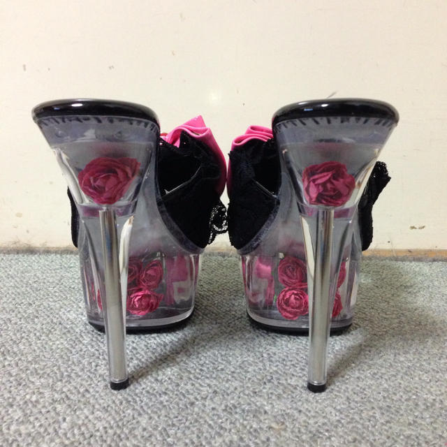 夢展望💗薔薇入りクリアミュールLL レディースの靴/シューズ(ミュール)の商品写真