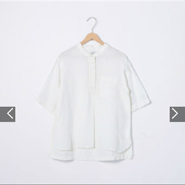 coen(コーエン)のcoen フレンチリネンバンドカラーシャツ レディースのトップス(シャツ/ブラウス(半袖/袖なし))の商品写真