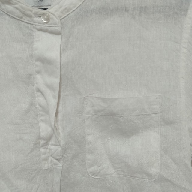 coen(コーエン)のcoen フレンチリネンバンドカラーシャツ レディースのトップス(シャツ/ブラウス(半袖/袖なし))の商品写真