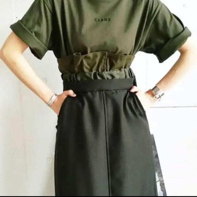 TODAYFUL(トゥデイフル)のCLANE スカート　グリーン レディースのスカート(ひざ丈スカート)の商品写真