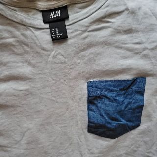 エイチアンドエム(H&M)のH＆M ポケットTシャツ デニム グレー オートミール 杢グレー(Tシャツ/カットソー(半袖/袖なし))