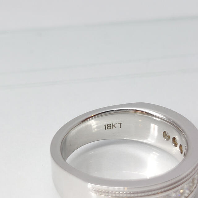 18Kt ダイヤ　ミル打ちリング　神楽坂宝石 レディースのアクセサリー(リング(指輪))の商品写真