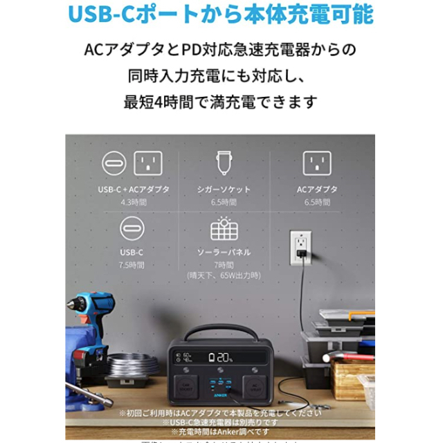 【新品】Anker PowerHouse II 400　キャンプ／非常用　電源 スポーツ/アウトドアのアウトドア(その他)の商品写真