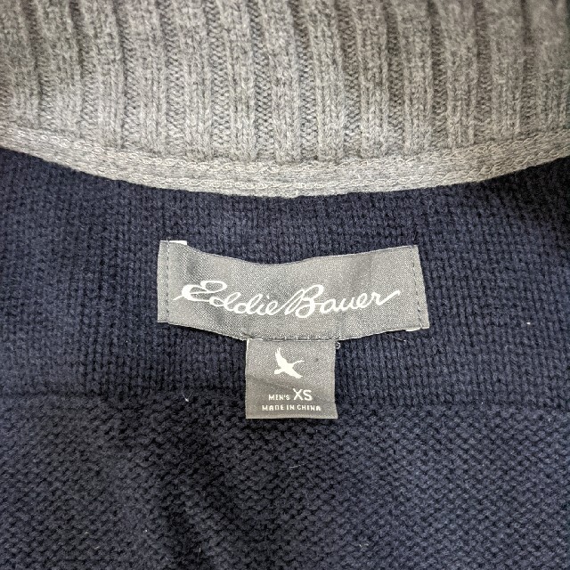 Eddie Bauer(エディーバウアー)のネイビーニット（ジップタイプ）　エディー・バウアー メンズのトップス(ニット/セーター)の商品写真