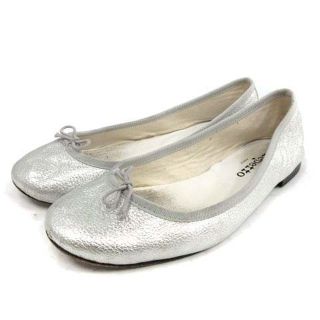 レペット(repetto)のレペット バレエシューズ リボン ラウンドトゥ 36 22.5cm シルバー色(バレエシューズ)