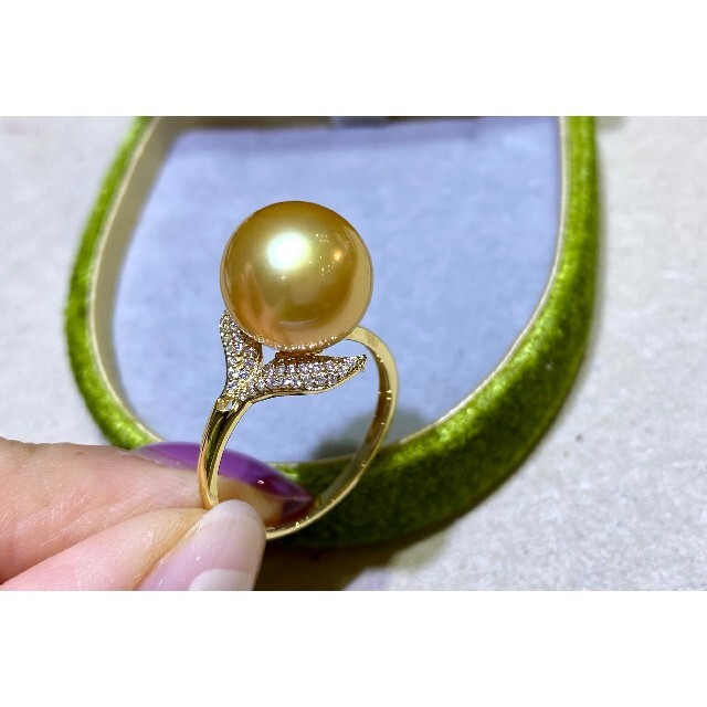 2022年レディースファッション福袋 【高級】天然南洋真珠　リング11-12mm　k18 リング(指輪)