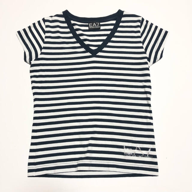 Emporio Armani(エンポリオアルマーニ)のEMPOLIO ARMANI s/s V Neck Border Tshirt レディースのトップス(Tシャツ(半袖/袖なし))の商品写真