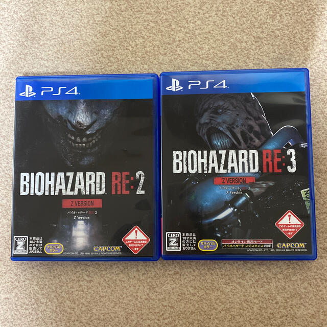 PlayStation4(プレイステーション4)のバイオハザードre2 バイオハザードre3 Ｚversion ps4 エンタメ/ホビーのゲームソフト/ゲーム機本体(家庭用ゲームソフト)の商品写真