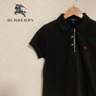 バーバリー(BURBERRY)のBURBERRY LONDON ポロシャツ 半袖　レディース　黒　ブラック　M(ポロシャツ)