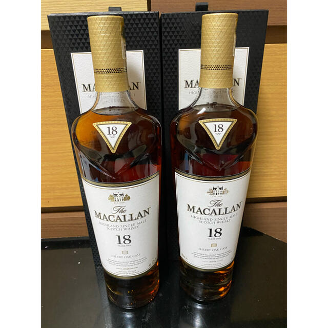 サントリー(サントリー)のMACALLAN マッカラン１８年　シェリーオーク　2019、2020年　2本 食品/飲料/酒の酒(ウイスキー)の商品写真