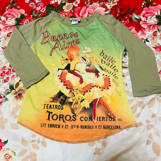 ★海外インポート★プリント7分袖シャツ★訳ありoutlet★新品★(シャツ/ブラウス(長袖/七分))