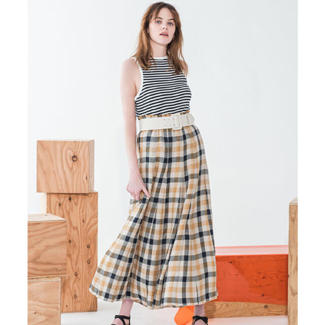 Mila Owen(ミラオーウェン)のミラオーウェン♡リネン100パネルロングスカート レディースのスカート(ロングスカート)の商品写真