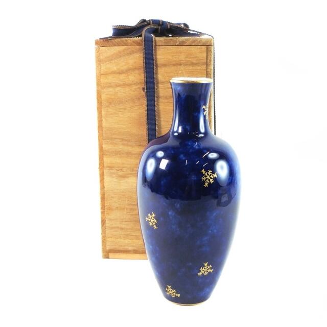 セーブル 佛蘭西 フランス セーブル窯 花瓶 瑠璃金彩 クラウテッド