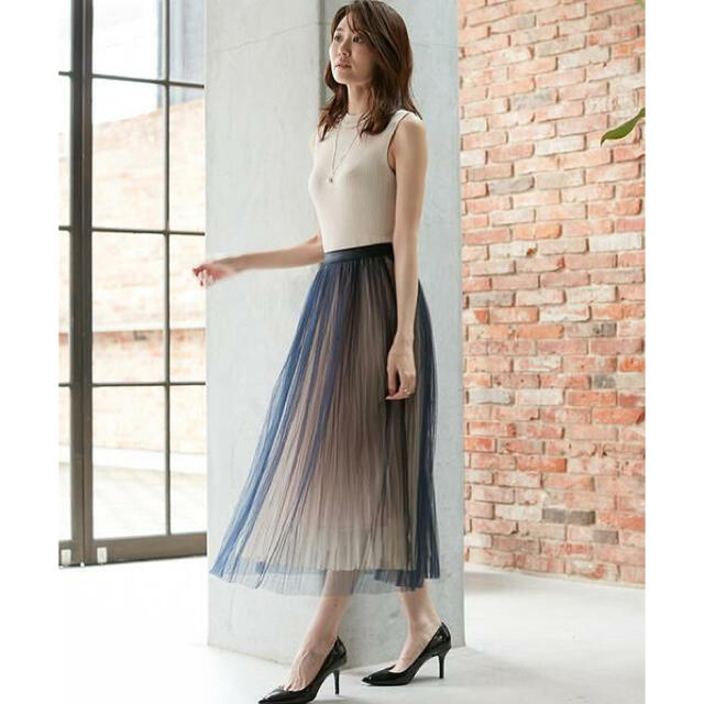 ANAYI(アナイ)のドットチュールティアードスカート レディースのスカート(ロングスカート)の商品写真