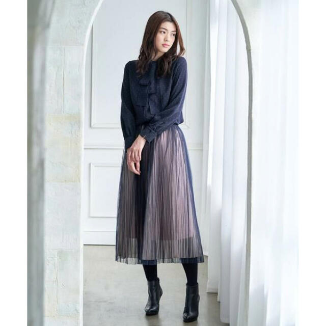 ANAYI(アナイ)のドットチュールティアードスカート レディースのスカート(ロングスカート)の商品写真