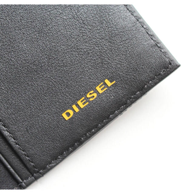 DIESEL(ディーゼル)の 《ディーゼル》新品 異素材切替デザイン レザーかぶせ式長財布 ウォレット 黒 メンズのファッション小物(長財布)の商品写真