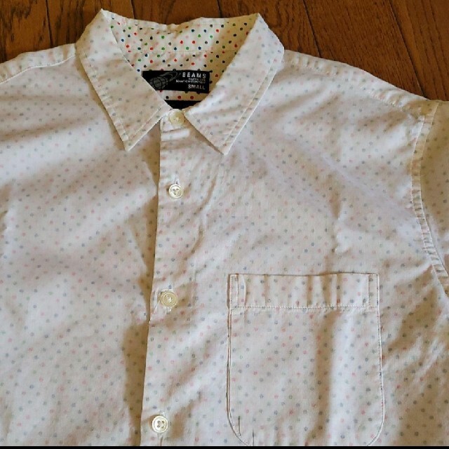 BEAMS(ビームス)のBEAMS ドットホワイトシャツ SサイズUSED☆ メンズのトップス(シャツ)の商品写真