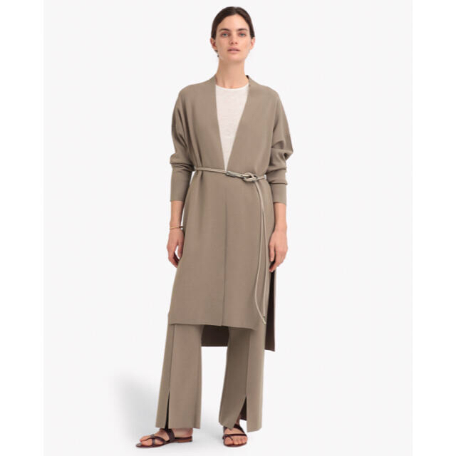 アイボリー×レッド theory luxe 21SS セットアップ ロングカーディガン