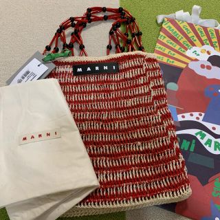 マルニ(Marni)の限定値下げ　マルニ　フィケネットバッグ　赤　阪急(かごバッグ/ストローバッグ)