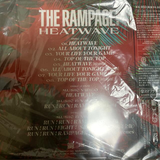 THE RAMPAGE(ザランページ)のTHE RAMPAGE HEATWAVE （CD＋2DVD） エンタメ/ホビーのCD(ポップス/ロック(邦楽))の商品写真