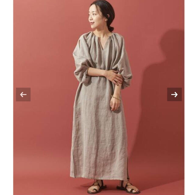 Plage(プラージュ)の【新品タグ付】LI Caftan ワンピース ベージュ サイズ36 レディースのワンピース(ロングワンピース/マキシワンピース)の商品写真