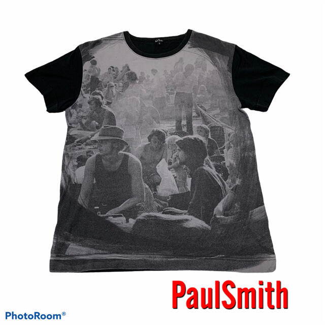 Paul Smith(ポールスミス)の【PaulSmith】 ポールスミス　半袖カットソー　総柄　人柄　半袖Tシャツ メンズのトップス(Tシャツ/カットソー(半袖/袖なし))の商品写真