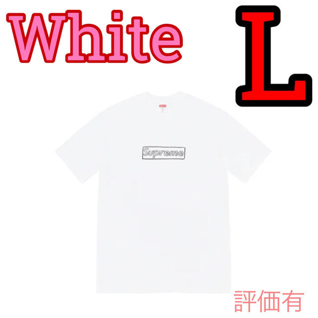 Supreme KAWS Chalk Logo Tee 白 L