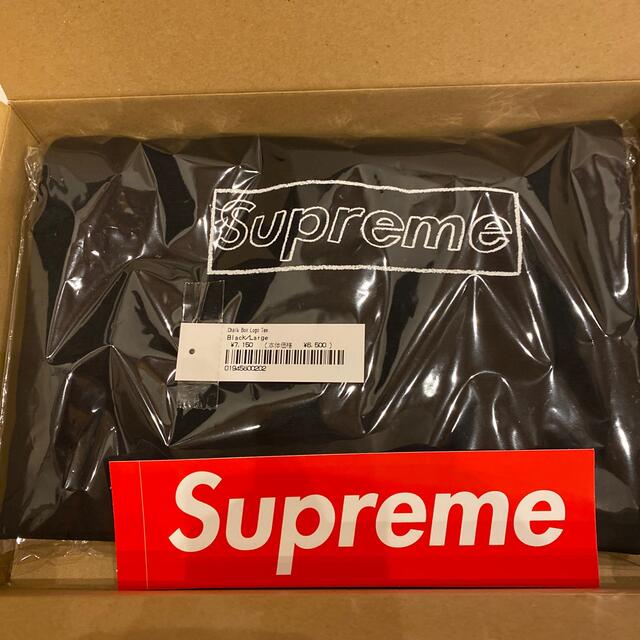 supreme kaws chalk logo tee 黒　L