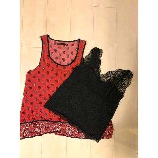 ザラ(ZARA)のペイズリー　レース　キャミソール　タンクトップ　セット(キャミソール)