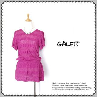 ギャルフィット(GAL FIT)のGALFIT●新品タグ付き♪ひらひらサマーニットチュニックワンピース￥2980(チュニック)