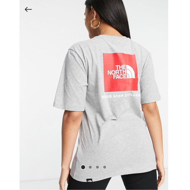 THE NORTH FACE(ザノースフェイス)の【海外限定】ノースフェイス　レディース　ボックスロゴ　Tシャツ　グレー　M レディースのトップス(Tシャツ(半袖/袖なし))の商品写真