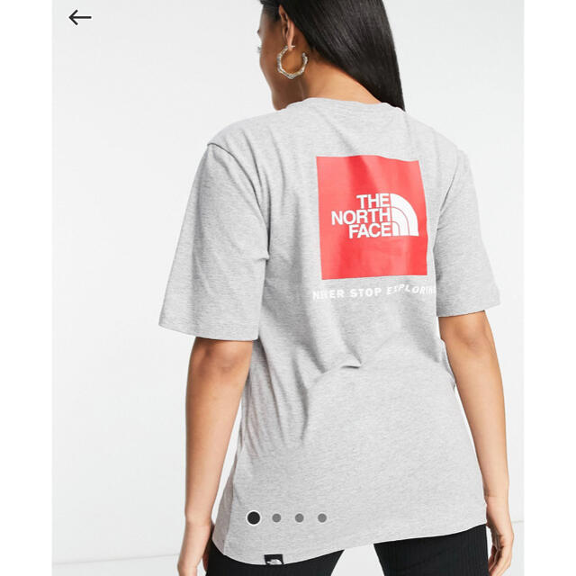 THE NORTH FACE(ザノースフェイス)の【海外限定】ノースフェイス　レディース　ボックスロゴ　Tシャツ　グレー　M レディースのトップス(Tシャツ(半袖/袖なし))の商品写真