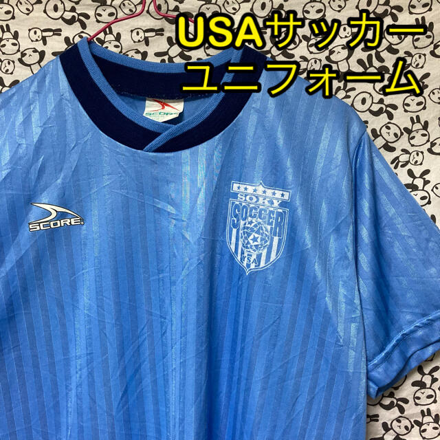 USA古着/送料込/サッカーTシャツ/S /水色/半袖/ユニフォーム/303 スポーツ/アウトドアのサッカー/フットサル(ウェア)の商品写真