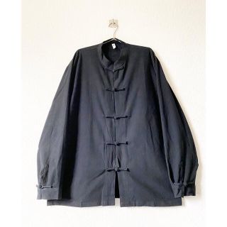 ヨウジヤマモト(Yohji Yamamoto)のdead stock xxxxl 黒 オーバーサイズ カンフー チャイナシャツ(シャツ)