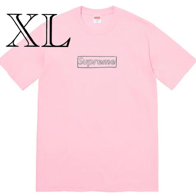 supreme KAWS Chalk Logo T Light Pink XL