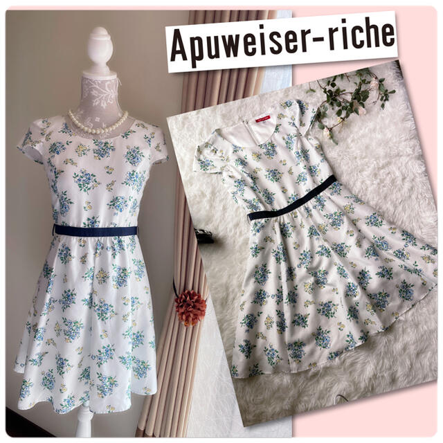 Apuweiser-riche(アプワイザーリッシェ)の♡アプワイザーリッシェ　フラワードットワンピース♡ レディースのワンピース(ひざ丈ワンピース)の商品写真