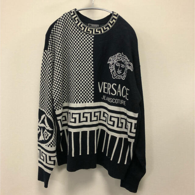 ベルサーチ　VERSACE ロゴ柄　ニット　美品