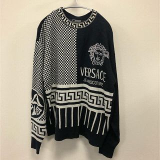 ジャンニヴェルサーチ(Gianni Versace)のVERSACE ヴェルサーチ ロゴ メデューサ柄 コットン ニット(ニット/セーター)