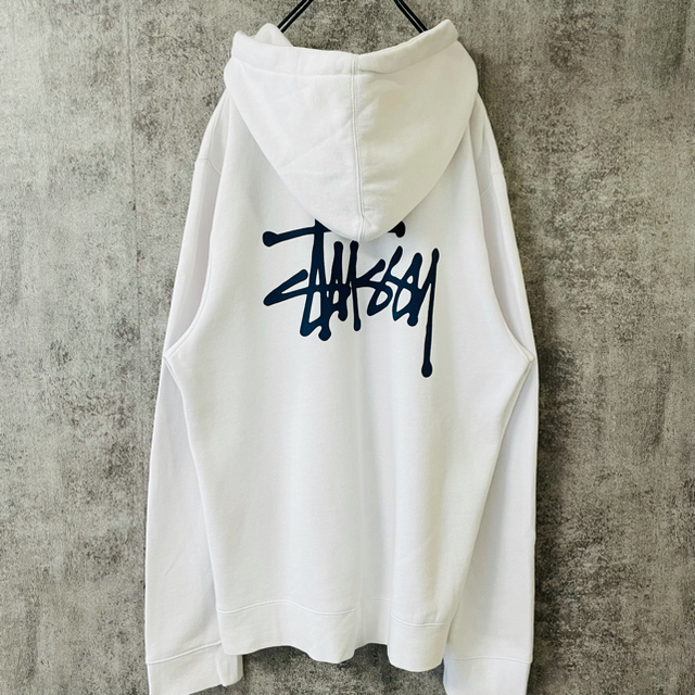 STUSSY - ステューシー パーカー デカロゴ 白 の通販 by アパレル出品