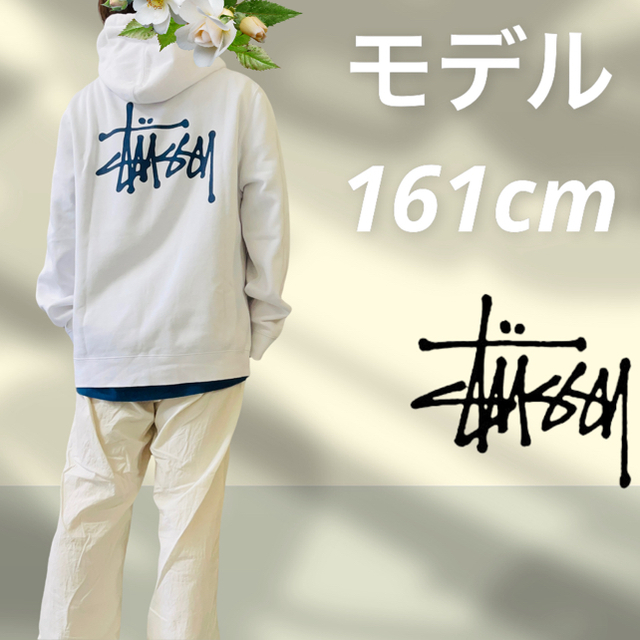 STUSSY - ステューシー パーカー デカロゴ 白 の通販 by アパレル出品